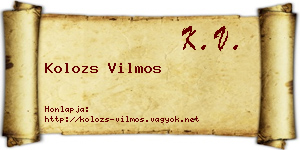 Kolozs Vilmos névjegykártya